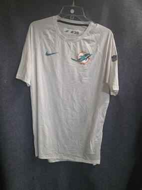 Nike Miami Dolphins  Game Used White Short-Sleeve Team Shirt